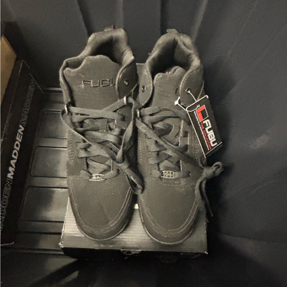 FUBU Men's All-Black Casual Lace-Up Sneakers (M)